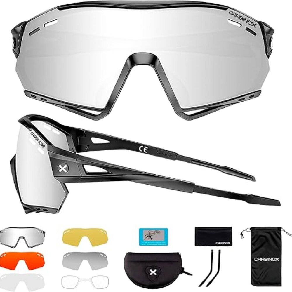 CARBINOX Sports Sunglasses with Multiple Shield Lenses